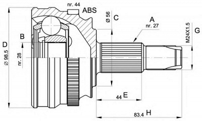 OPEN PARTS cvj515210 -  Шарнирный комплект, приводной вал